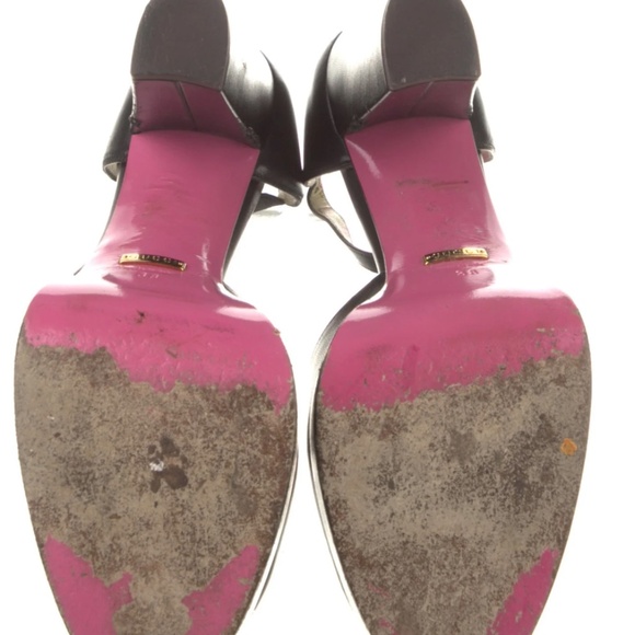 Gucci Leather Floral Print D'Orsay Pumps - Picture 4 of 4